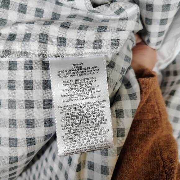 Bcbgeneration Midi Dress Women's Small Black White Gingham Check Poplin Smocked - Picture 12 of 12